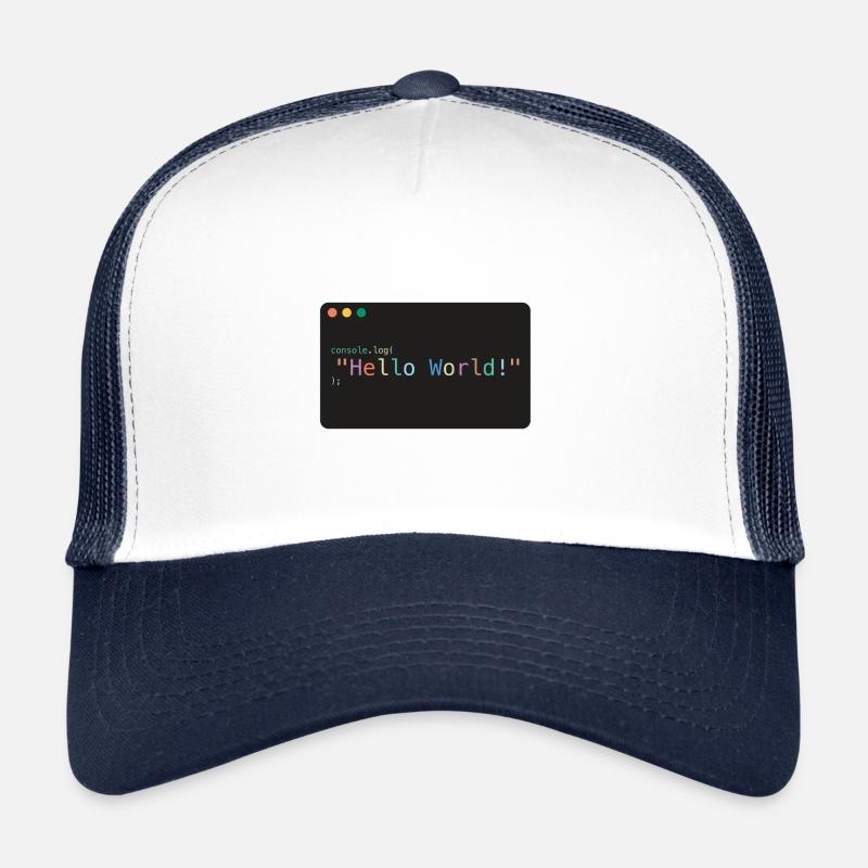 Hello World JavaScript console.log Trucker Cap