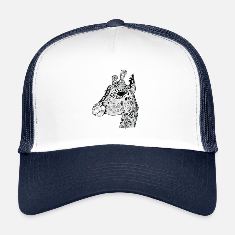 Giraffe Zeichnung Wildlife - Trucker Cap - Weiß/Navy