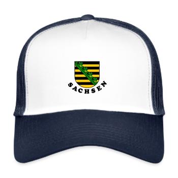 Sachsen - Trucker Cap - Weiß/Navy - Vorne