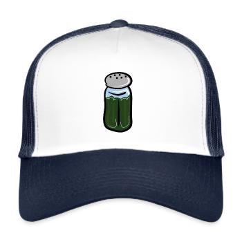 Rosmarin, Dill, Kräuter Gewürzstreuer - Trucker Cap - Weiß/Navy - Vorne