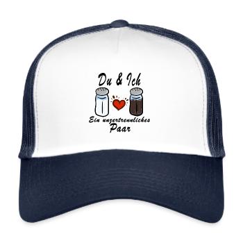 You & me, an inseparable couple :) - Trucker Cap - white/navy - Front