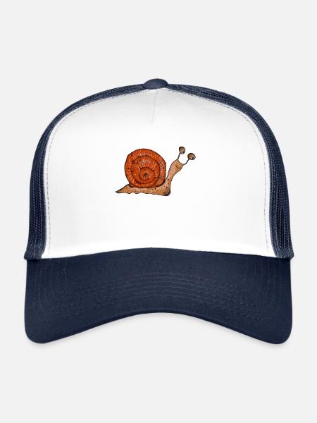 Snail, snail shell, gift, child man woman - Trucker Cap - white/navy - Front