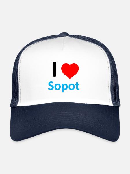 i love sopot - Trucker Cap - white/navy