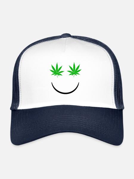 Marijuana smile - Trucker Cap - white/navy - Front