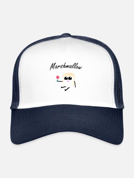 Marshmallow Marshmallows Sweet Candy Lollipop - Trucker Cap - white/navy - Front