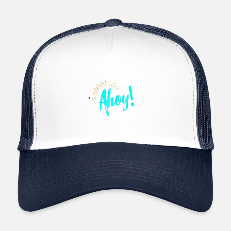 Ahoy, gift, gift idea - Trucker Cap - white/navy