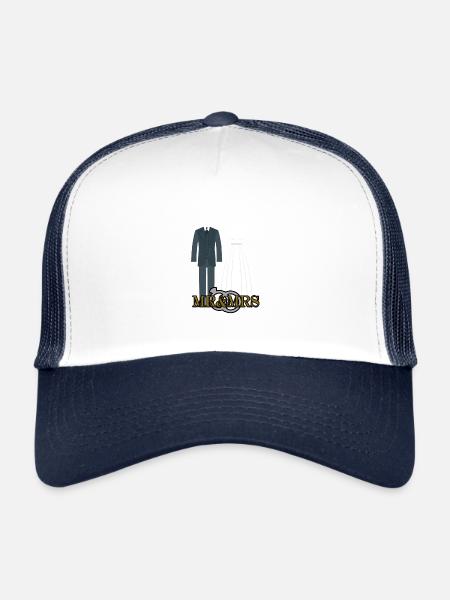 MR MRS noir Souvenir, cadeau, idée cadeau - Casquette trucker  - blanc/marine - Devant