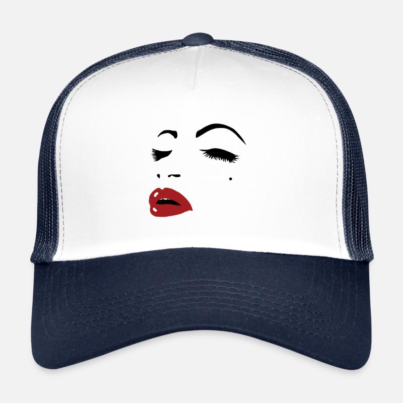 Gesicht Frau - Trucker Cap - Weiß/Navy