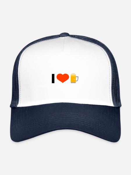 J'aime - Casquette trucker  - blanc/marine - Devant