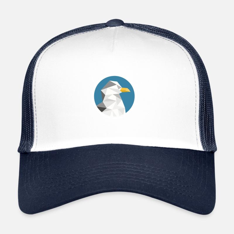Möwe Mosaik Silhouette Tier - Trucker Cap - Weiß/Navy