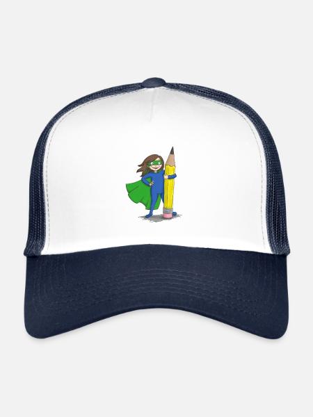 héroïne de l'école - Casquette trucker  - blanc/marine - Devant