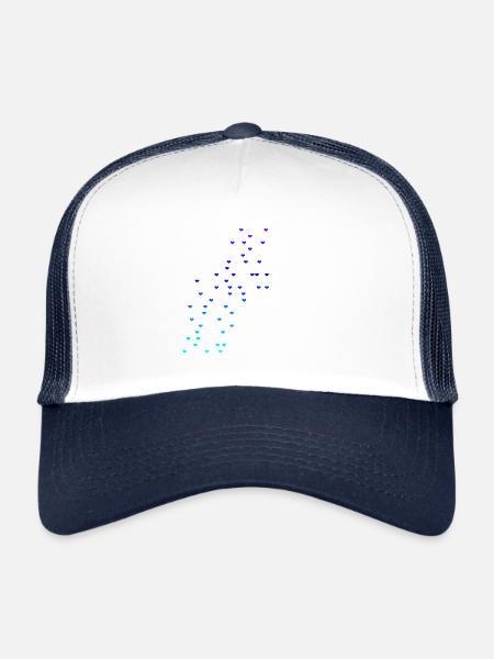Colorful Hearts Blue Gift Idea - Trucker Cap - white/navy - Front
