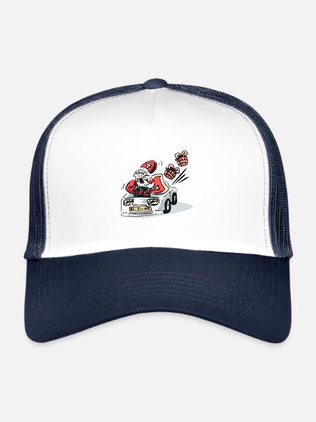 Sinterklaas in een snelle auto - Casquette trucker  - blanc/marine - Devant