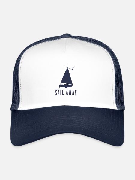 Naviguer loin - Casquette trucker  - blanc/marine - Devant