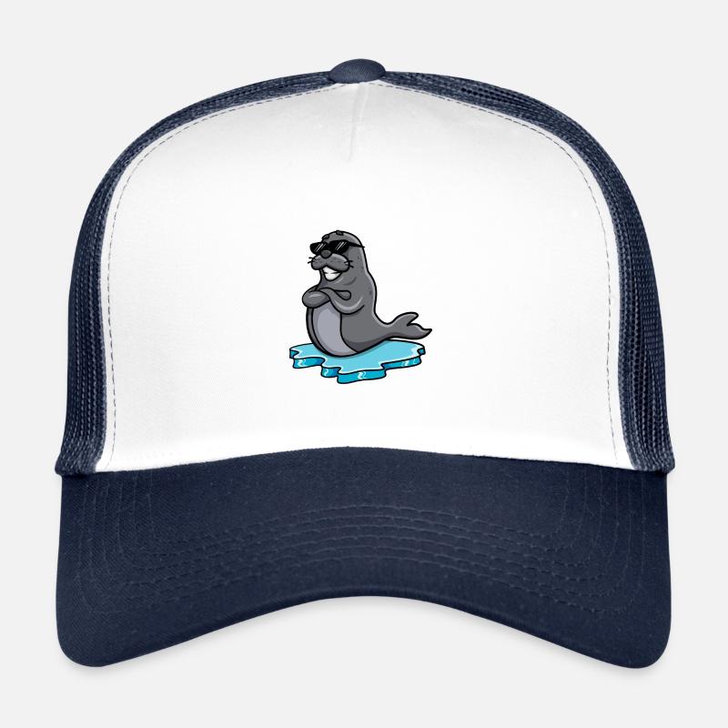 Sceller avec des lunettes de soleil Casquette trucker 