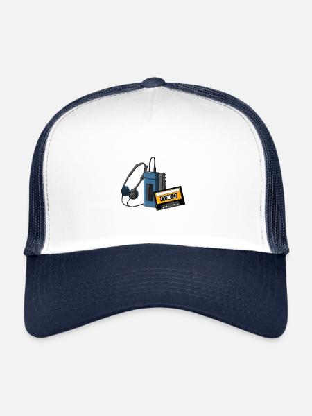 CLASSIC-WALKMAN in retro design, - Trucker Cap - white/navy - Front
