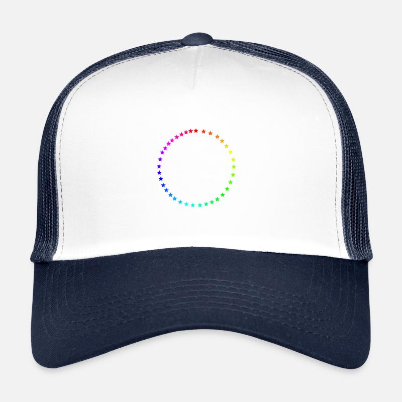 Colorful star circle rainbow design gift idea Trucker Cap