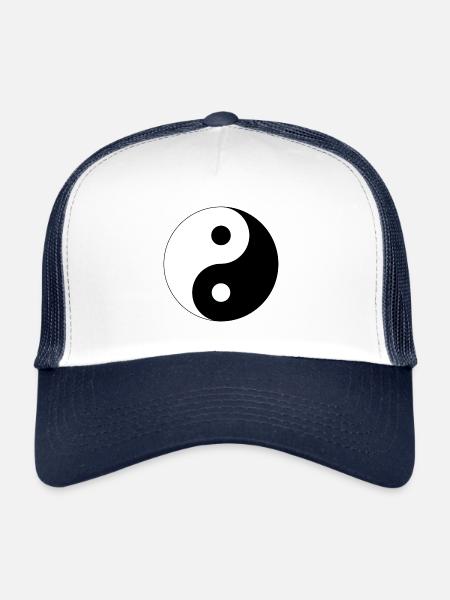 symbole du yin yang cadeau de Taiji Qigong Kung Fu Tao - Casquette trucker  - blanc/marine - Devant