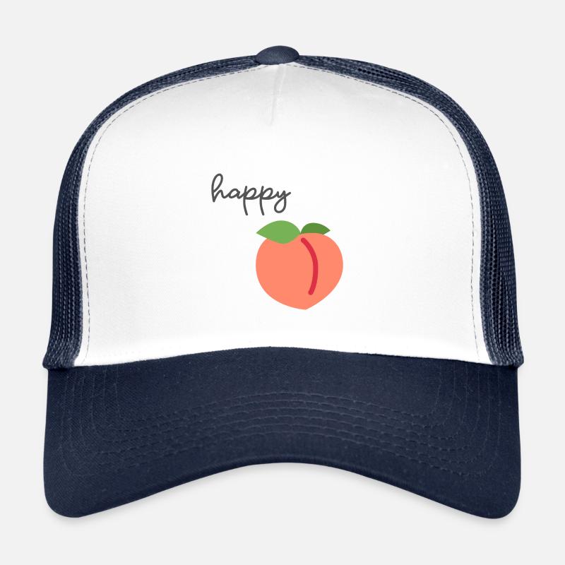 Happy Peach - Süßes Baby Design - Trucker Cap - Weiß/Navy