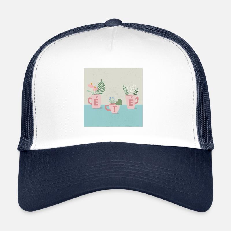 Fleurs d'été - Trucker Cap - Weiß/Navy