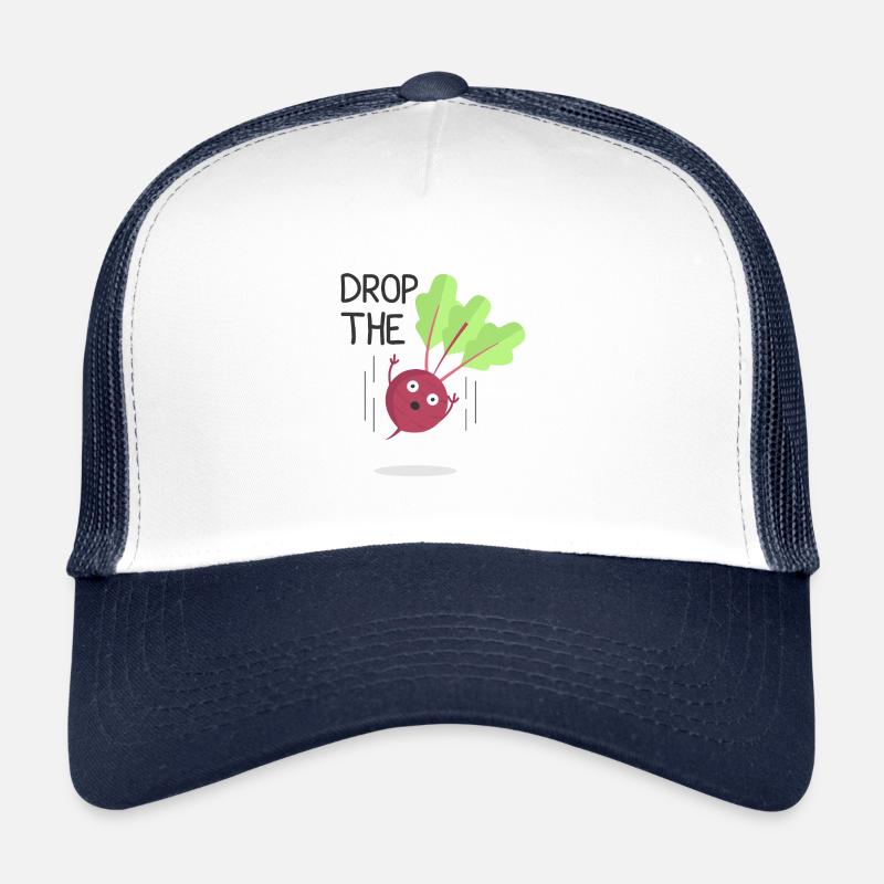 Laissez tomber la betterave. Lits. Végétalien. Légumes. Casquette trucker 