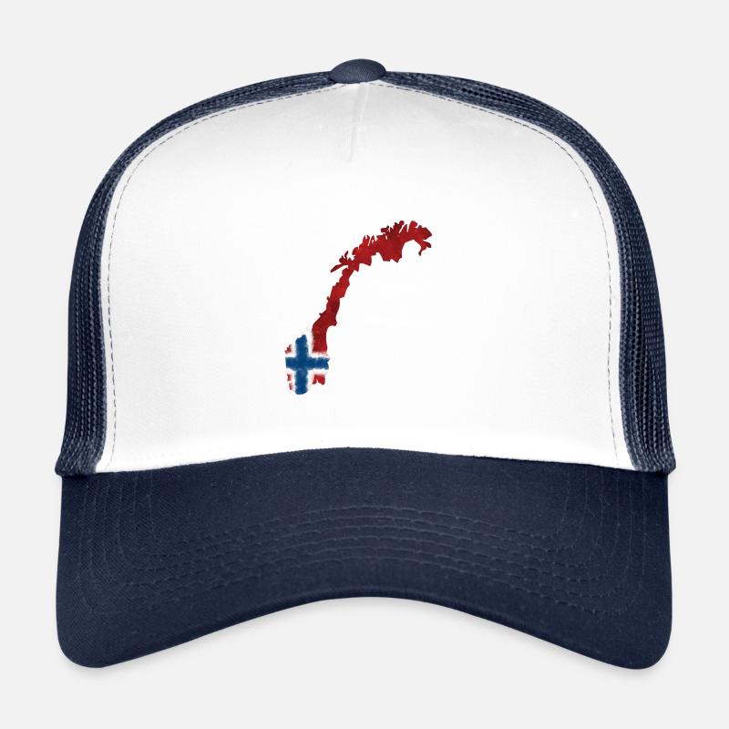 Drapeau norvégien - Casquette trucker  - blanc/marine