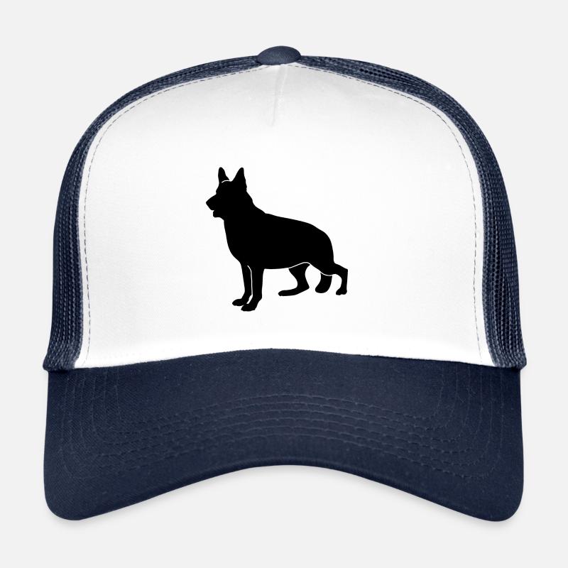 German Schaeferhund silhouette - Trucker Cap - white/navy