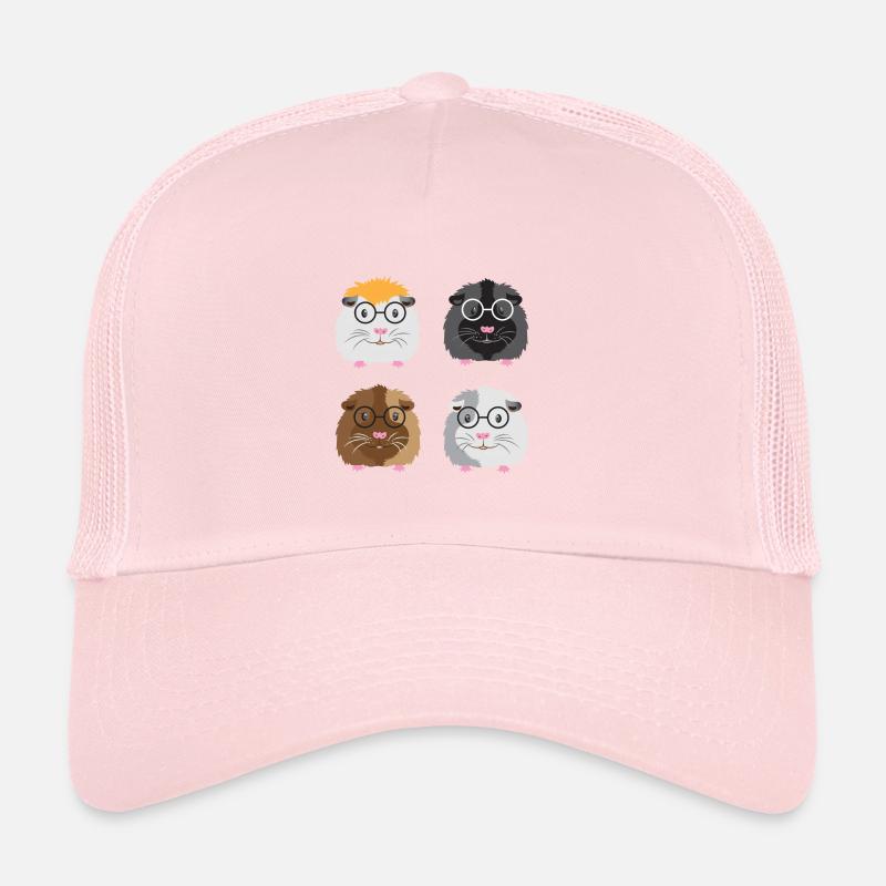 Quatre petits cochons d'Inde ringards avec des lunettes Casquette trucker 