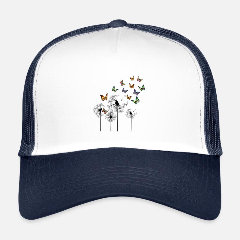 Pissenlit et papillons Casquette trucker 