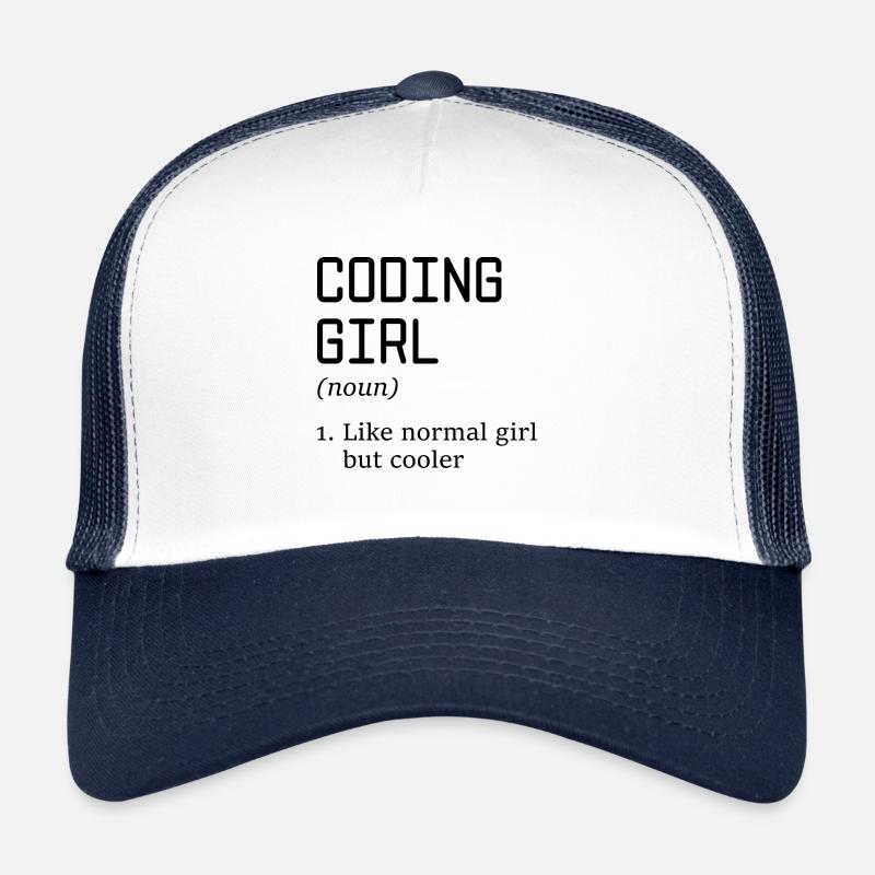 Coding Girl Definition Noun Software Developer Pro Trucker Cap