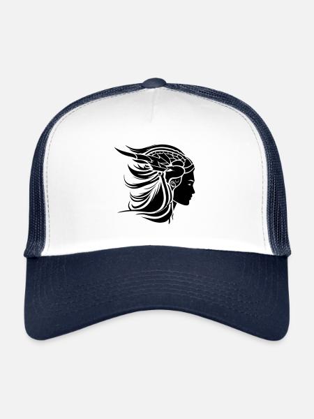 Femme Viking Guerrier Viking - Casquette trucker  - blanc/marine - Devant