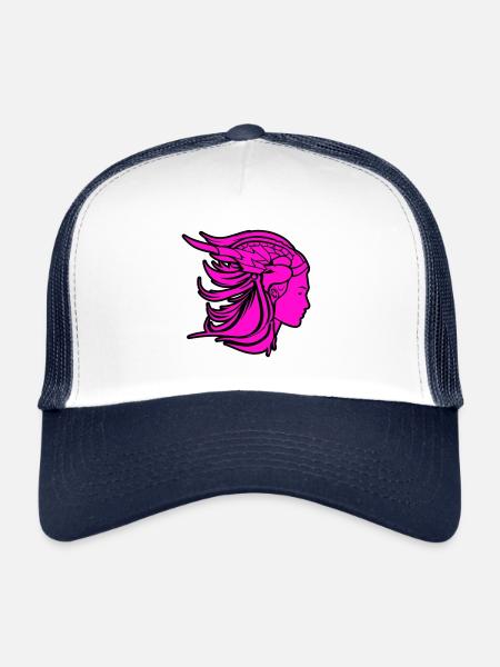 Femme Viking Guerrier Viking - Casquette trucker  - blanc/marine - Devant