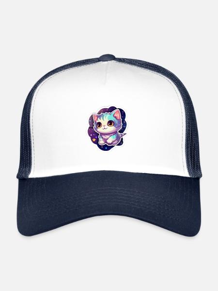A Cute Glagtic Kitty - Trucker Cap - white/navy - Front