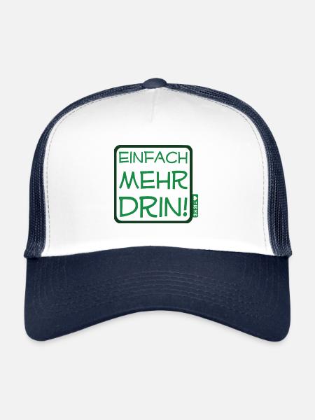 Tout simplement plus dedans - Journée mondiale de la trisomie 21 - vert - Casquette trucker  - blanc/marine - Devant