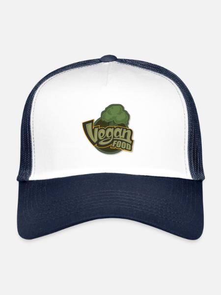 Vegan food design - Trucker Cap - white/navy - Front