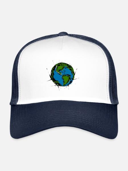 World - Trucker Cap - white/navy - Front