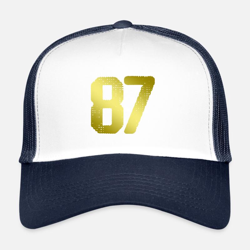 87 Zahl Trikot - Trucker Cap - Weiß/Navy