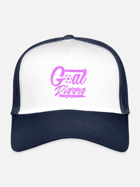 Goal Digger Drôle Joueur de Football Motivation - Casquette trucker  - blanc/marine - Devant