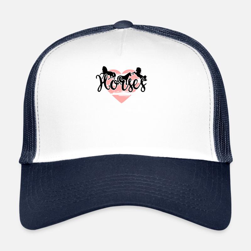 Chevaux CHEVAUX - Casquette trucker  - blanc/marine