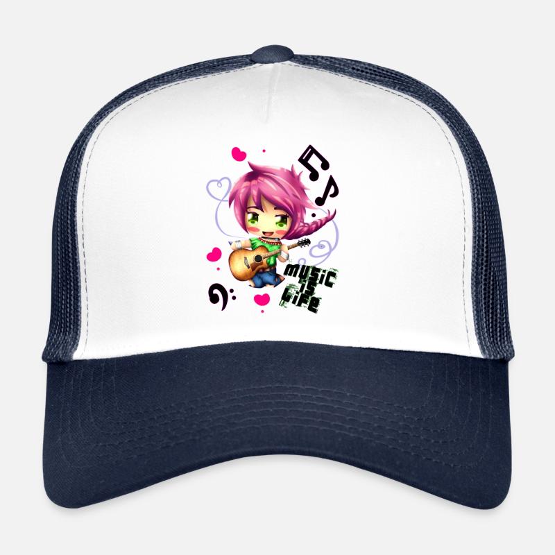 Music is life - Trucker Cap - white/navy