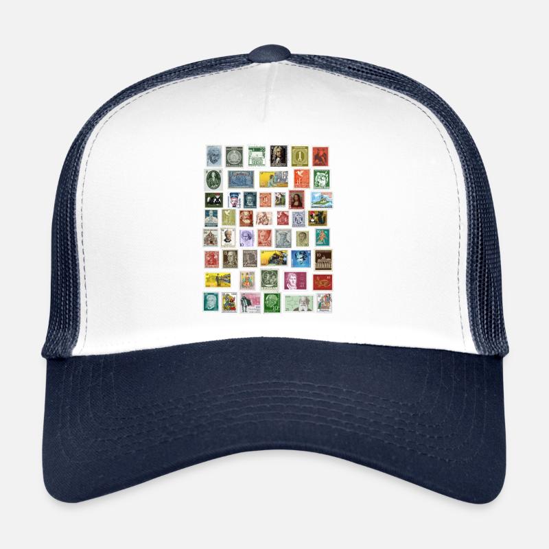 Conception de timbres-poste - Casquette trucker  - blanc/marine