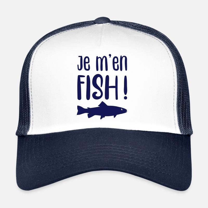 Je m'en fish ! - Casquette trucker  - blanc/marine