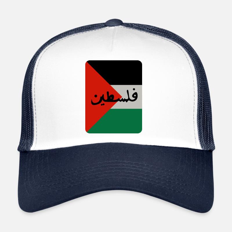 palestine - Trucker Cap - white/navy