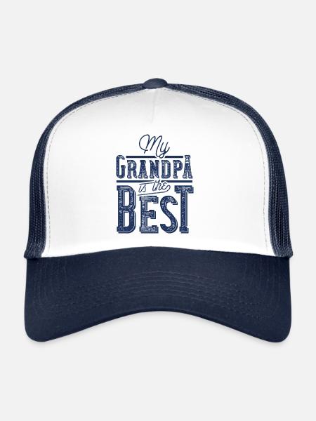 Mon grand-père est le meilleur grand-père grand-père - Casquette trucker  - blanc/marine - Devant