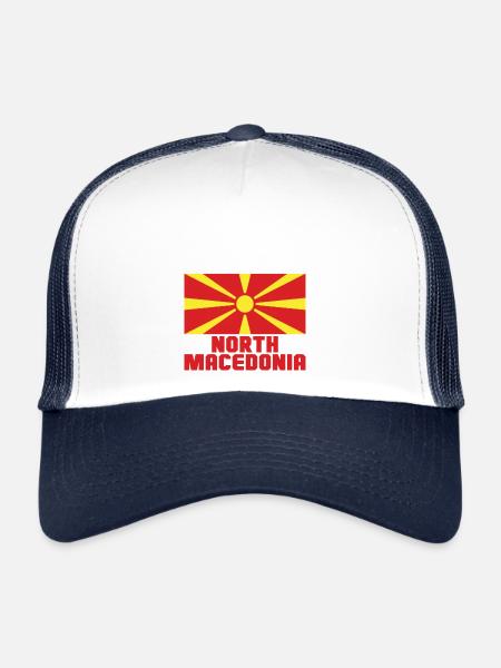 Macédoine du Nord - Casquette trucker  - blanc/marine - Devant