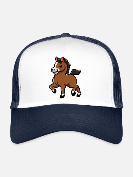 | douces chevaux | de bébé cheval Poulain - Casquette trucker  - blanc/marine - Devant
