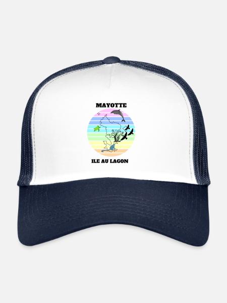 PAYSAGE DE MAYOTTE - Casquette trucker  - blanc/marine - Devant