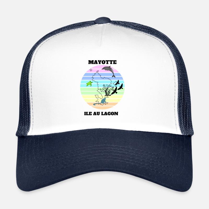 PAYSAGE DE MAYOTTE - Casquette trucker  - blanc/marine