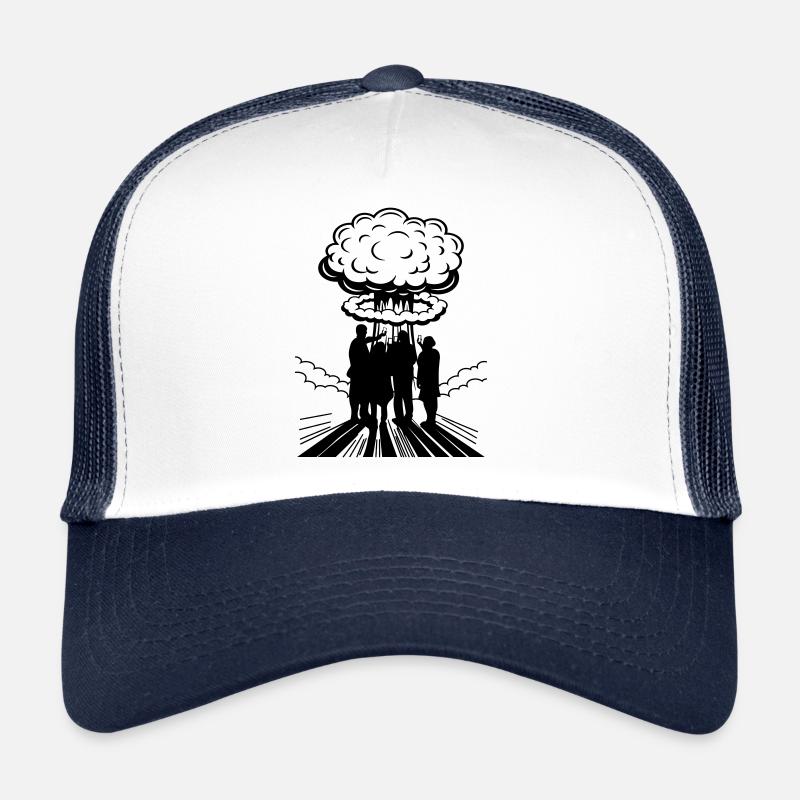 Farbe änderbar |Atombombe Selfie Kernexplosion - Trucker Cap - Weiß/Navy