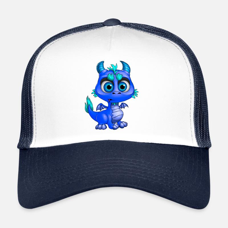 | Bleu Bébé Dragon Mignon bébé dragon bleu - Casquette trucker  - blanc/marine